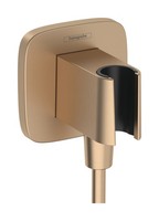 Hansgrohe Fixfit Q Wandanschluss, Mit Brausehalter, 26887140, Farbe: Brushed