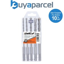 Wellcut 5 Piece PRO SDS Plus Hammer Drill Bit Set for Drilling Concrete 5 - 12mm