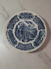 4 Alfred Meakin Fair Winds Blue 7" Bread/Salad Plates Staffordshire England