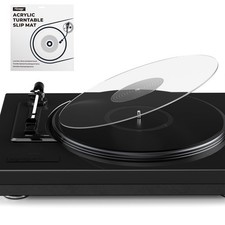3mm Acrylic Turntable Mat, 12" Clear Vinyl Record Platter Slipmat for Vinyl L...
