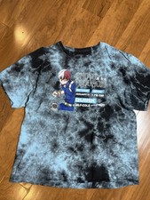 My Hero Academia T Shirt Mens XL Short Sleeve Tie Dye Blue Black Todoroki EUC