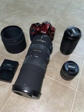 Nikon D3400 DSLR Camera Bundle  Sigma 150-500mm  Nikon 70-300  18-55