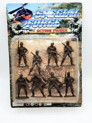 Special Force Action figure Plastic Soilders Pkg Of 8 Figures Vtg