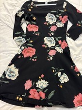 Old Navy Floral 3/4 Sleeve Stretchy Dress Women's Small