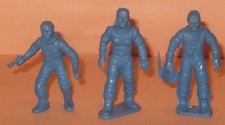 Old 1950's Marx BLUE VINYL LADY 2 MEN ASTRONAUTS Rex Mars Tom Corbett