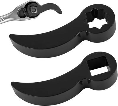 2PCS Pry Bar Wrench Adapter 4-Point & 8-Point with 1/2'' Drive,Adjustable Bull Ho
