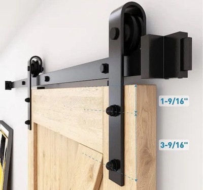 Black Antique Roller Kit for Sliding Barn Door Hardware System (J Shape Design)