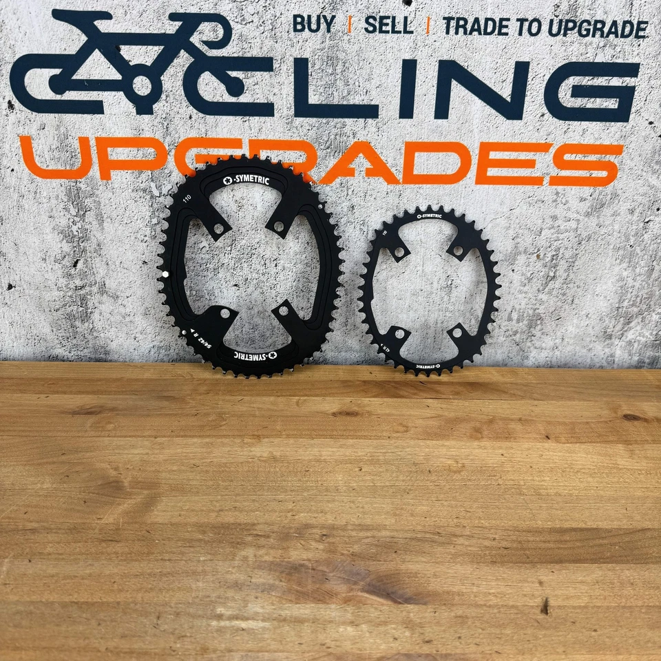 O.Symetric Road for Shimano R9100 54/42t Oval 4-Bolt 110BCD Bike Chainring Set - Image 2 of 4