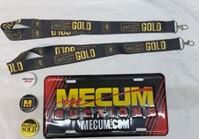 Mecum Memorabilia Includes 2 Gold Lanyards, License Plate & 3 CollectibleButtons