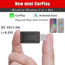 2 in 1 Wired To Wireless CarPlay Android Auto USB Dongle Adapter Plug and Play