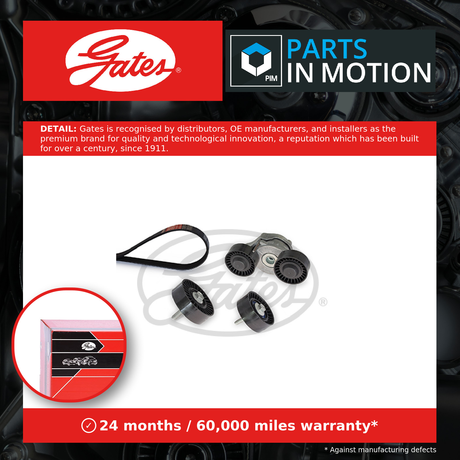Drive Belt Kit fits JAGUAR XF X260 2.0D 2015 on Set Gates Top Quality Guaranteed - Image 7