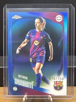 2025-26 Topps Chrome UEFA Women's AITANA BONMATI Blue Refractor /150 #14
