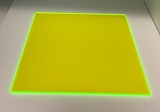 GREEN FLUORESCENT ACRYLIC PLEXIGLASS 1/8" X 12" X 24" PLASTIC SHEET