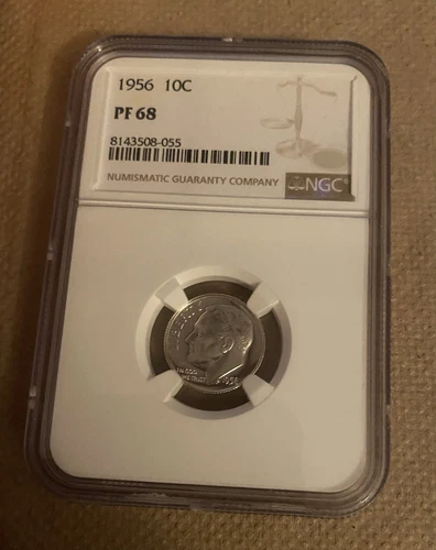1956 Proof  Roosevelt Dime 10C NGC -PF68  GEM 💎 + Free Us Silver Coin FREE SHIP