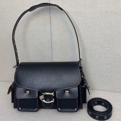 COACH Cargo Turnlock Soft Tabby CU124 H 6.69 in × W 10.24 in × D 4.33 in Black