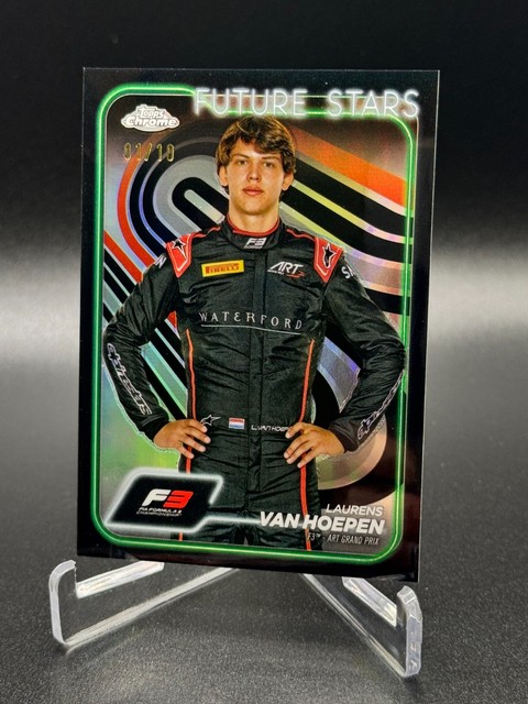 2024 Topps Chrome Formula 1 F3 #65 Future Stars Laurens Van Hoepen Black 01/10