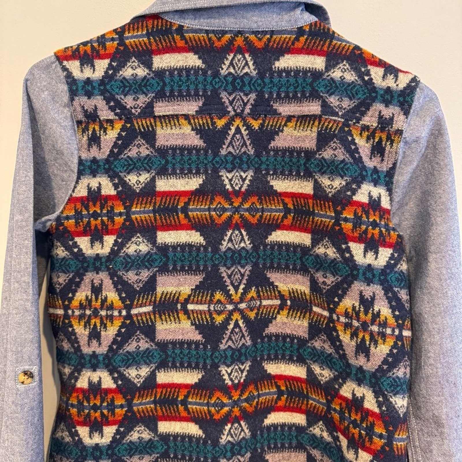 ROXY PENDLETON TWO TIMER AZTEC WOOL PRINT CHAMBRA… - image 6