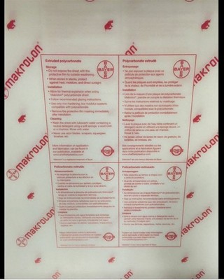 LEXAN SHEET .093''x4'x8' TRANSPARENT 5 SHEETS POLYCARBONATE MAKROLON 12148-9