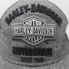Harley- Davidson Fitted New Era Hat Cap Size S/M 39thirty  1903 Gray Trucker