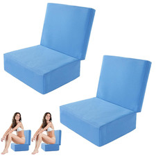 Foldable Hot Tub Booster Seat, 2 Heights, Washable Bath Cushion, Blue