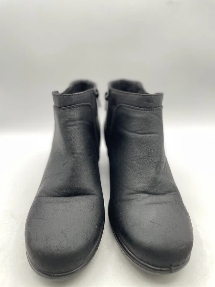 Botín Easy Street Jessalyn para mujer talla 9W cuero negro sin cordones tacón cubano Foto 2 de 4