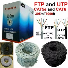 305M RJ45 Outdoor Ethernet Network Patch Cable Roll Reel CAT5e CAT6 Bulk FTP/UTP