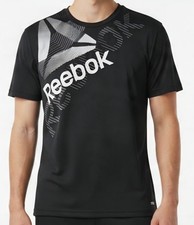 Reebok Men's Black Athletic T-Shirt Size 2XL Graphic Logo Performance Tee