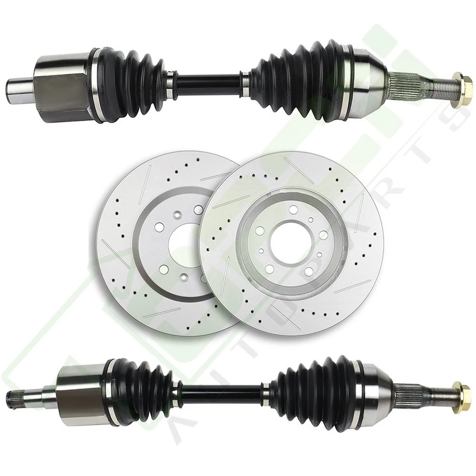 Front Side CV Axle + Brake Discs Rotors Fit for 2006-2007 Chevrolet Monte Carlo Foto 2 de 4