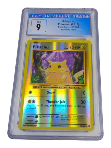 Pikachu 35/108 Evolutions Reverse Holo CGC 9 Mint 8058