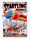 1939 Startling Stories Vintage Sci Fi Pulp Rocket Cover Tin Sign plaque prints