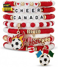 World Cup 2026 Soccer Bracelet Set for Women, 7-8PCS Game Day Stackable Stretch
