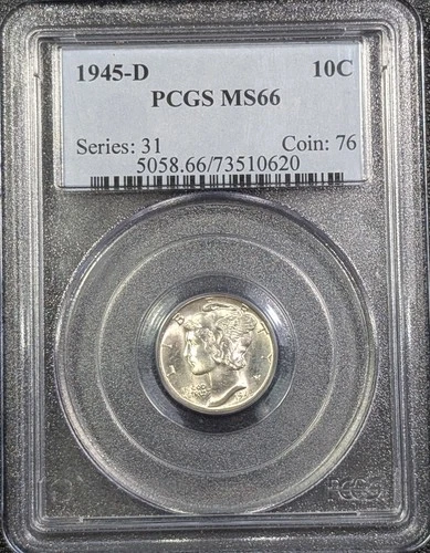 1945-D Mercury Silver Dime 10C PCGS MS66 - 1c Auction!