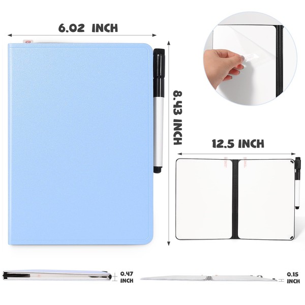 Agm Mini Whiteboard Blau A5 Doppelseitig 15X21Cm Tragbar Inkl. Marker BüRo-image