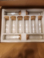 300 ML Airtight Glass Jar Set Of 10 With Wooden Lids And Labels