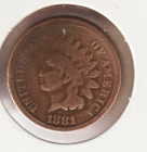 US Rare Old West 1881 Indian Head Penny Coin American Collection Shield Cent USA