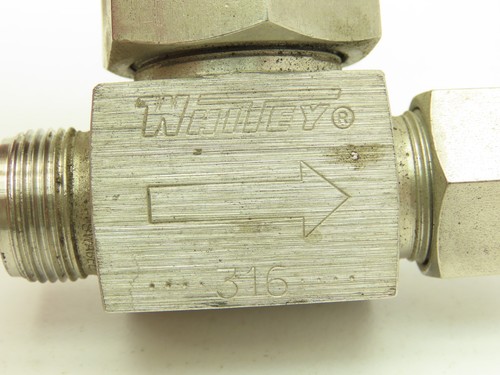 Swagelok SS-6NBS8-G Stainless Severe Service Needle Valve 1/2" Compression Tube - Picture 2 of 9
