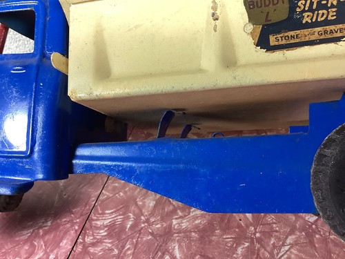 Vintage Buddy L Sit & Ride Muldenkipper Stein und Kies blau umlackiert - Bild 9 von 18