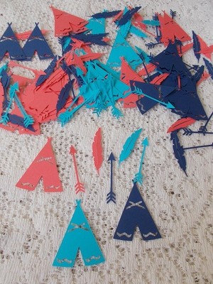 MANY COLORS AVAILABLE 100 Glitter Tribal Party Tee Pee Shaped Confetti Table Decor
