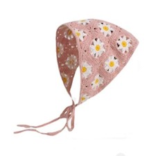 Crochet Hair Bandana Head Kerchief Daisy Knitted Hair Scarf Headband Headwrap...