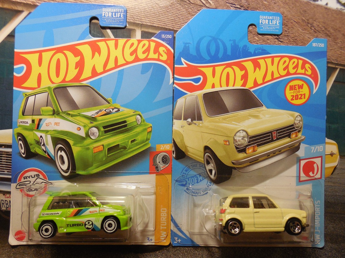 Hot Wheels HONDA Lot 4 2021 90 Civic EF 88 CR-X 85 CITY TURBO II