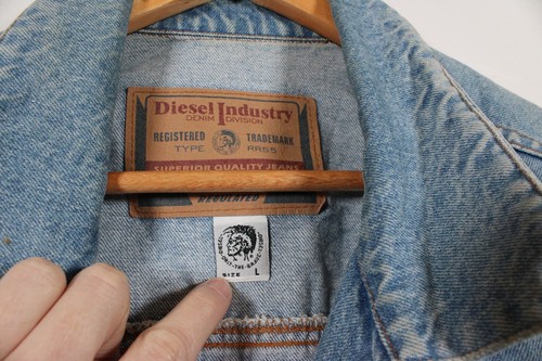 Diesel Basic Line Jeansjacke Herren Large Blau Stars Serie 90s Italy Trucker - Bild 6 von 13