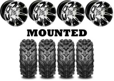 Kit 4 Interco Swamp Lite Tires 26x9-12 on Moose 387X Machined Wheels 1KXP
