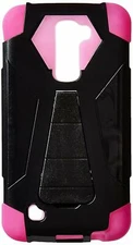 HR Wireless Cell Phone Case for LG K10 Black/Hot Pink