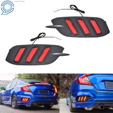 Reflector Rear Bumper Tail Light Brake Lamp For Honda Civic Sedan 2016-2019 LED