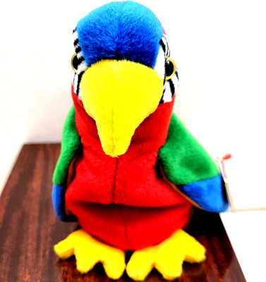 Bird Plush Jabber Colorful Parrot 1997 Retired With Tags Ty Beanie Babies NEW