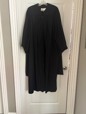 Masters Graduation Gown Black Vintage Size 55 Heavy McDowell Brothers | eBay