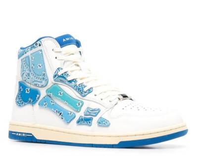 AMIRI アミリ スニーカー BANDANA SKEL TOP MEN'S AMIRI Men's Skel-Top Hi Sneakers Bandana Blue / White Size