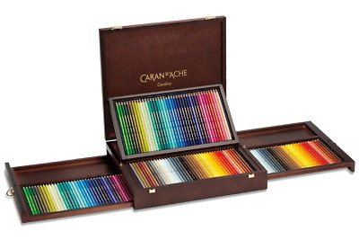Caran d'Ache Pablo & Supracolour 160 Farbstifte Set Künstler Holzbox Geschenk