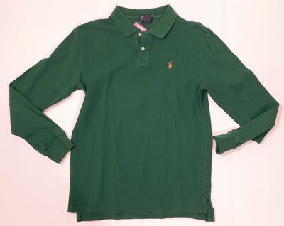 POLO BY RALPH LAUREN Boy's Forest Green Cotton Pique Long Sleeve