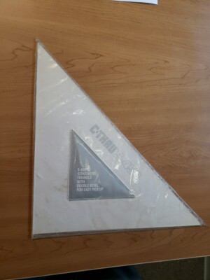 C-Thru Scholastic S-450-12 Triangle 45 90 Degree Angle Drafting Drawing Tool 12''